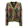 INDI&COLD women's cardigan argyle design AX665 MADE IN ITALY