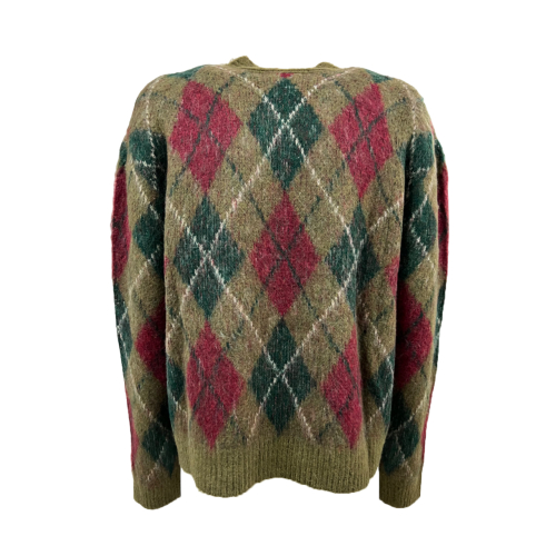 INDI&COLD women's cardigan argyle design AX665 MADE IN ITALY