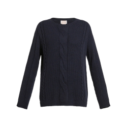 PERSONA by Marina Rinaldi linea N.O.W maglia blu con trecce 2423366096600 LEONIDA MADE IN ITALY