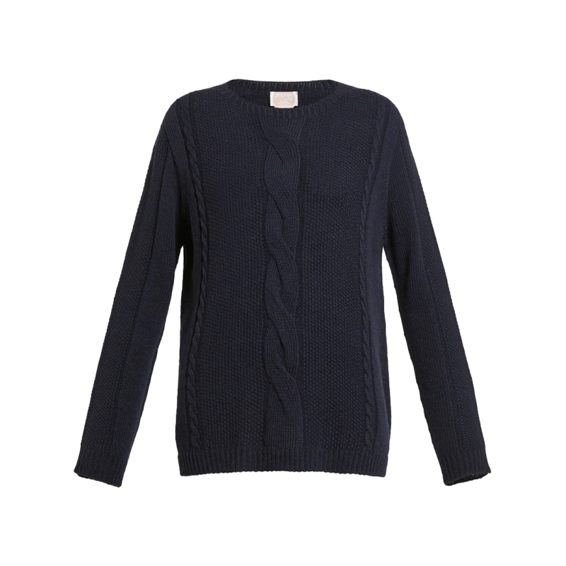 PERSONA by Marina Rinaldi N.O.W line blue sweater with braids 2423366096600 LEONIDA MADE IN ITALY