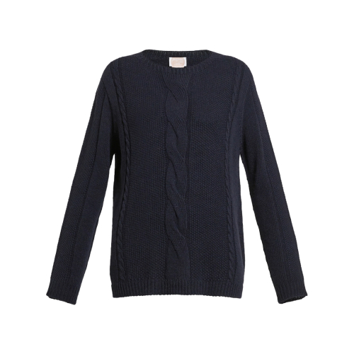 PERSONA by Marina Rinaldi N.O.W line blue sweater with braids 2423366096600 LEONIDA MADE IN ITALY