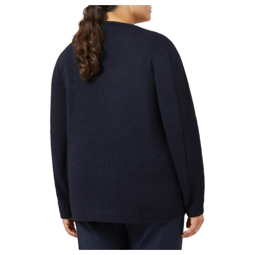PERSONA by Marina Rinaldi N.O.W line blue sweater with braids 2423366096600 LEONIDA MADE IN ITALY