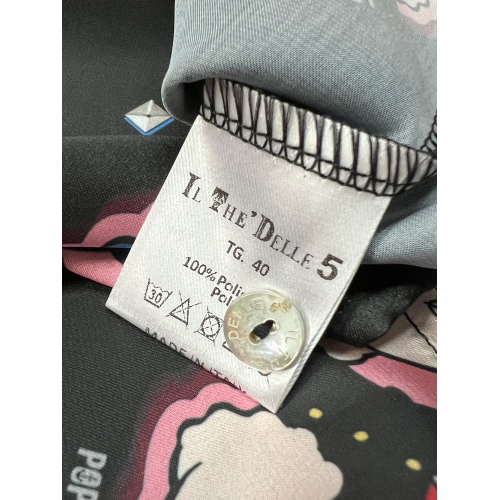 IL THE DELLE 5 black shirt SPOON POPEYE MADE IN ITALY