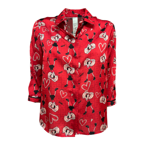 IL THE DELLE 5 black/blue red shirt OLIVIA RED MADE IN ITALY