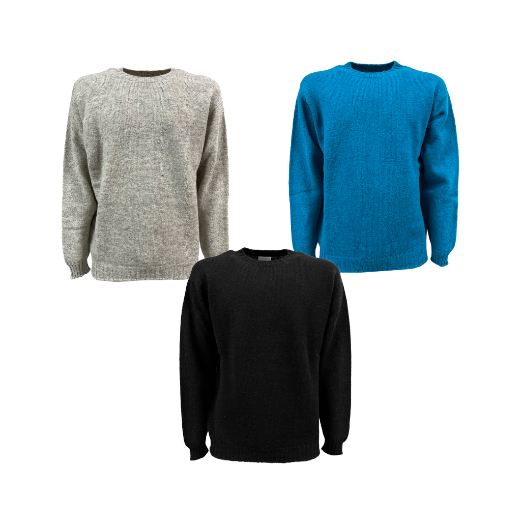 HAWICO Men's crew neck sweater BURNSIDE Shetland 100% shetland wool MADE IN SCOTLAND new 2