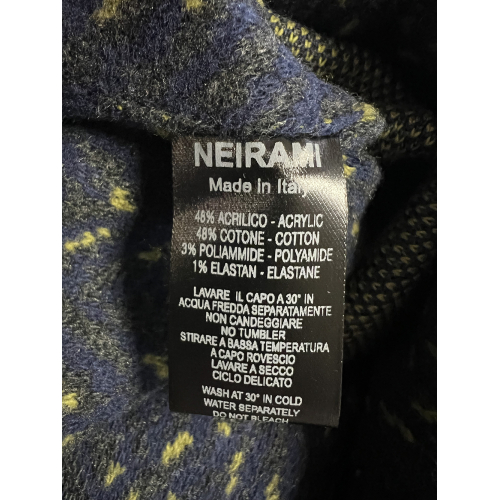 NEIRAMI cappello donna fantasia jacquard blu/grigio/lime AC04JQ MADE IN ITALY
