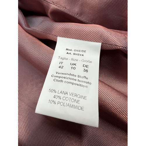 HANNAJ women's wool herringbone coat burgundy ONEIDE SVEVA MADE IN ITALY