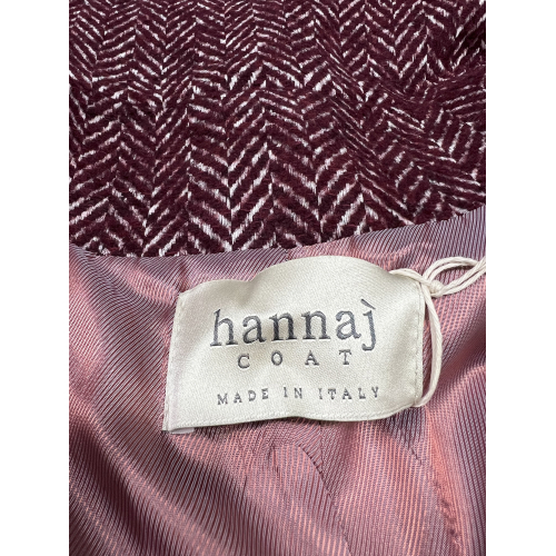 HANNAJ women's wool herringbone coat burgundy ONEIDE SVEVA MADE IN ITALY