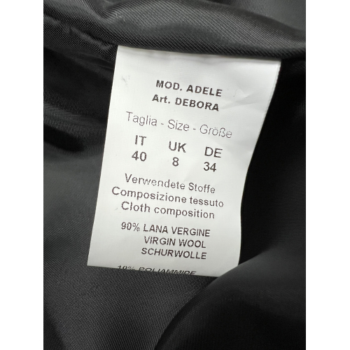 HANNAJ women's wool coat two-tone cream/black ADELE DEBORAH MADE IN ITALY