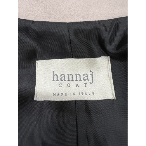 HANNAJ cappotto donna lana bicolore panna/nero ADELE DEBORAH MADE IN ITALY