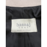 HANNAJ cappotto donna lana bicolore panna/nero ADELE DEBORAH MADE IN ITALY