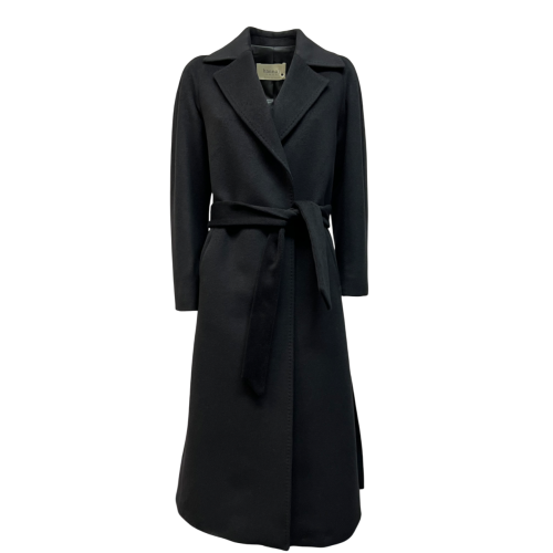 HANNAJ women's black wool coat long shawl SIRI DEBORA MADE IN ITALY