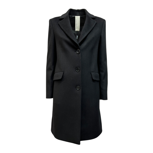 CHIARULLI cappotto donna slim nero 3 bottoni NOX DEBORA MADE IN ITALY