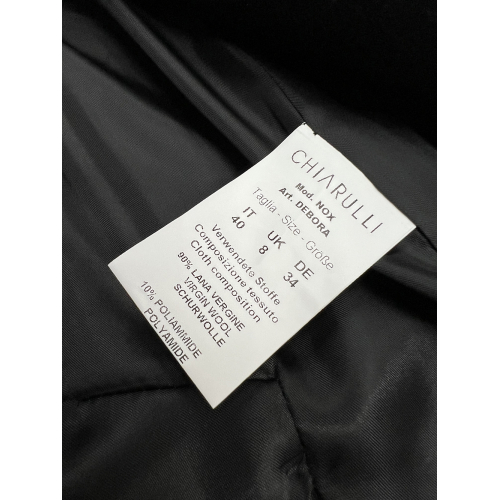 CHIARULLI cappotto donna slim nero 3 bottoni NOX DEBORA MADE IN ITALY