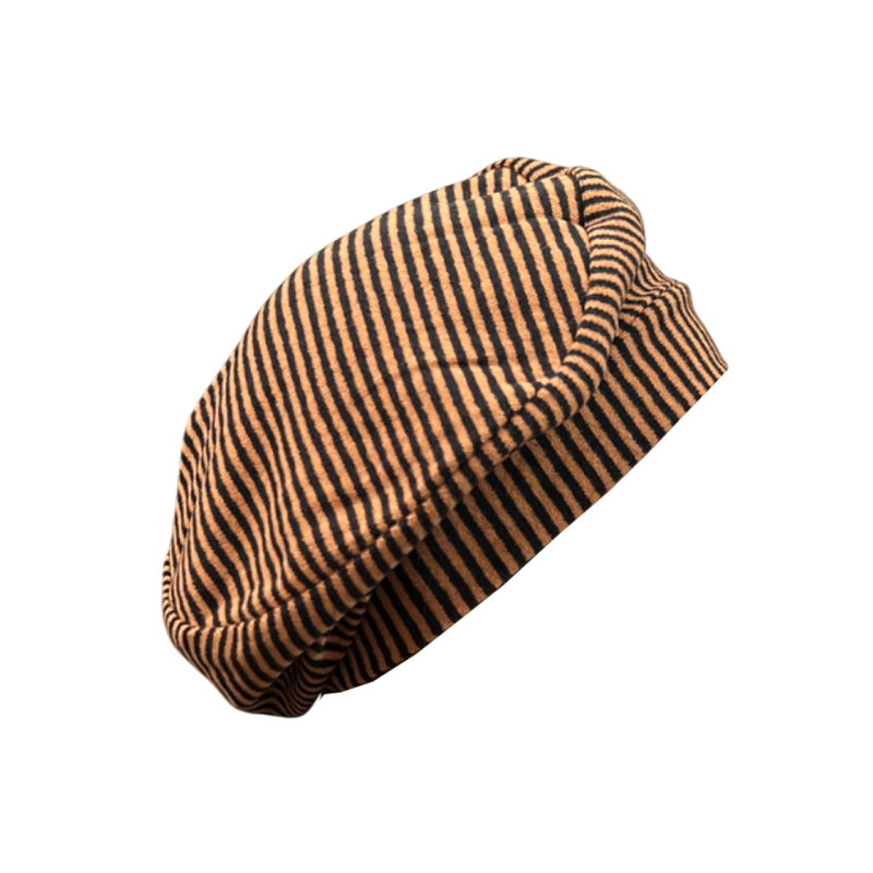 NEIRAMI basco donna righe nero/zucca AC07MS MADE IN ITALY