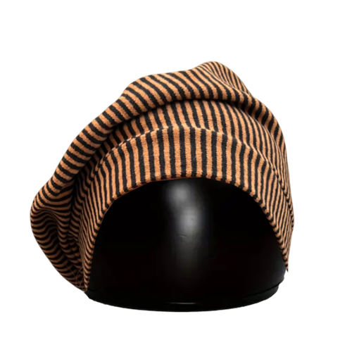NEIRAMI basco donna righe nero/zucca AC07MS MADE IN ITALY