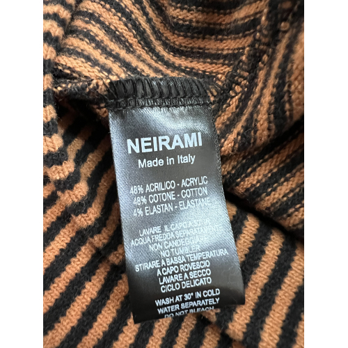 NEIRAMI basco donna righe nero/zucca AC07MS MADE IN ITALY
