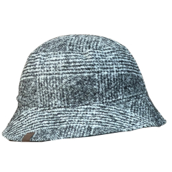 FERRANTE  cappello pescatore double antipioggia principe di galles nero U15100100 MADE IN ITALY