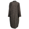 NEIRAMI cappotto donna senza bottoni nero/panna con righe giallo/mattone C010TA MADE IN ITALY