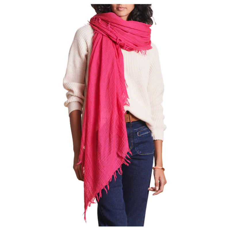 LA FEE MARABOUTEE sciarpa donna fuxia ZALOU 100% lana