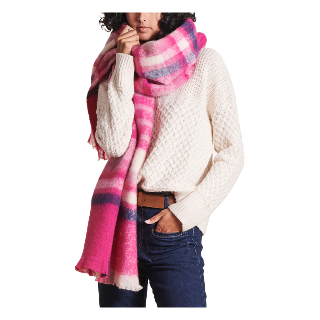 LA FEE MARABOUTEE sciarpa donna fantasia quadri fuxia TARNAC LA FEE MARABOUTEE sciarpa donna fantasia quadri fuxia TARNAC