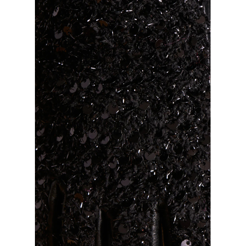 LA FEE MARABOUTEE guanti donna neri pelle + paillettes ZENTI