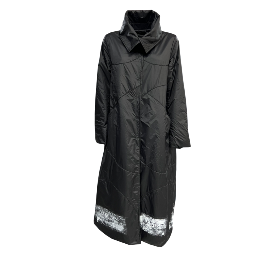 TADASHI piumino leggero lungo a ovetto nero TAI256005S MADE IN ITALY