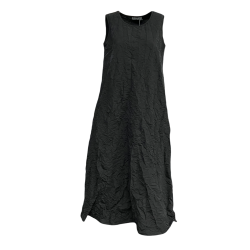 NEIRAMI women's black dress wrinkled fabric oversized egg D002J0 MADE IN ITALY