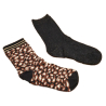 LA FEE MARABOUTEE pack of 2 pairs of black animalier/black gold socks TOPILO