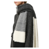 HUMILITY 1949 sciarpa donna lana morbida tricolore bianco/grigio/nero CESOY MADE IN ITALY