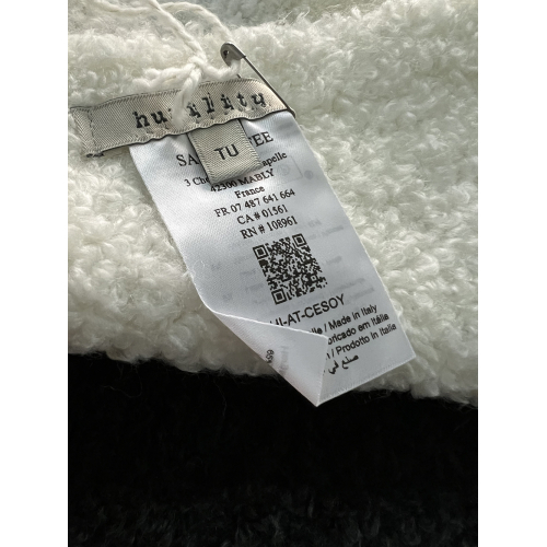 HUMILITY 1949 sciarpa donna lana morbida tricolore bianco/grigio/nero CESOY MADE IN ITALY