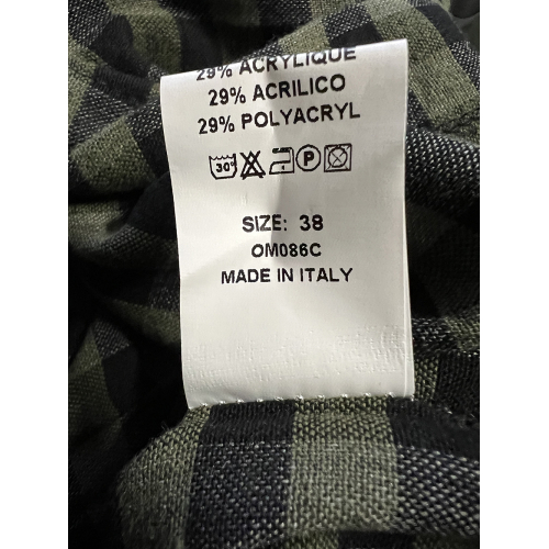 O’MER camicia donna over quadri nero/verde OM086C MADE IN ITALY