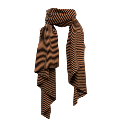 NEIRAMI sciarpa foulard donna righe nero/zucca AA04MS MADE IN ITALY