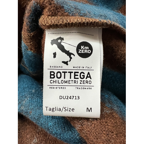MADSON by BottegaChilometriZero men's cardigan diamond pattern leather/turquoise DU24713 MADE IN ITALY
