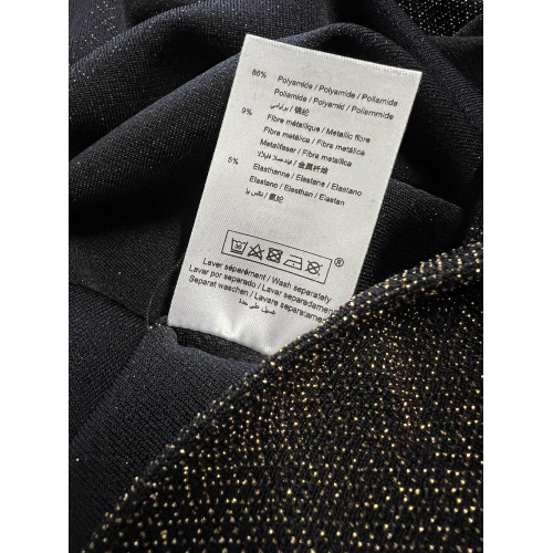 LA FEE MARABOUTEE blusa donna lurex nero/oro ZRATI-D MADE IN ITALY