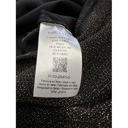 LA FEE MARABOUTEE blusa donna lurex nero/oro ZRATI-D MADE IN ITALY