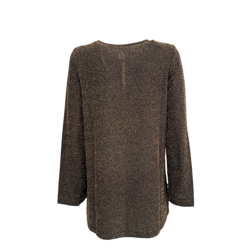 LA FEE MARABOUTEE blusa donna lurex nero/oro ZRATI-D MADE IN ITALY