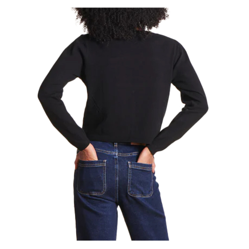 LA FEE MARABOUTEE women's short cardigan viscose black TANELO