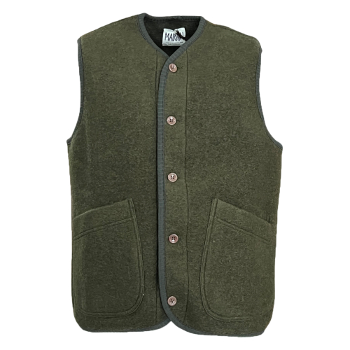 MADSON by BottegaChilometriZero men's boiled wool vest DU24743 MADE IN ITALY
