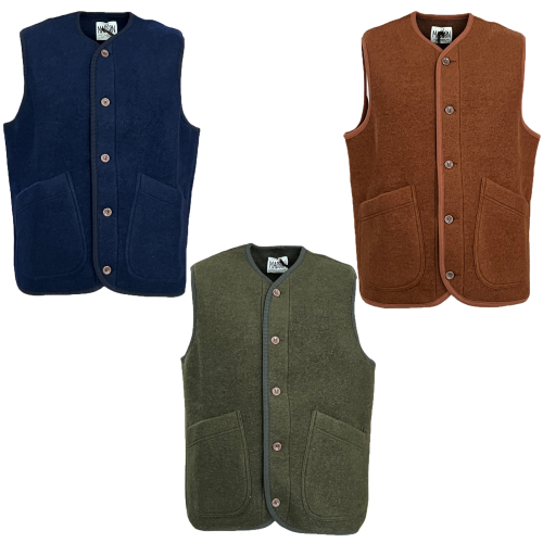 MADSON by BottegaChilometriZero men's boiled wool vest DU24743 MADE IN ITALY