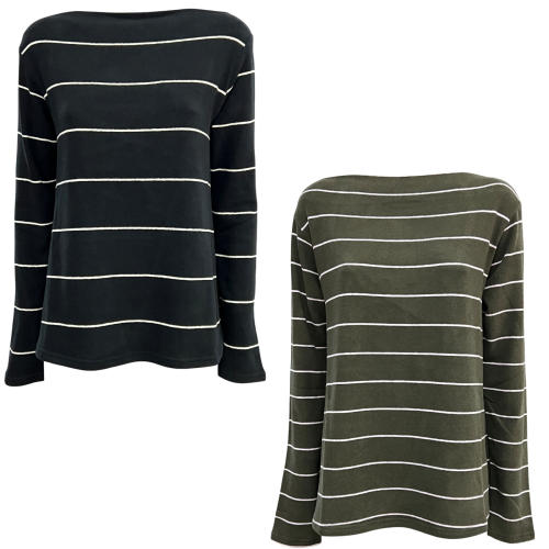 NEIRAMI women's flared sweater thin stripes B11RG MADE IN ITALY
