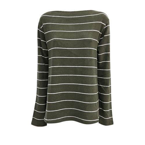 NEIRAMI women's flared sweater thin stripes B11RG MADE IN ITALY
