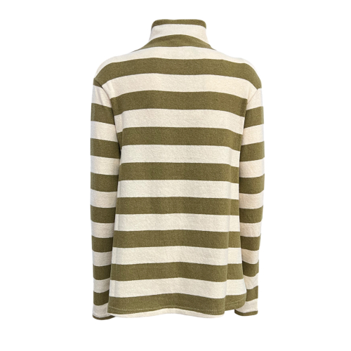 NEIRAMI women's flared sweater striped butter/citron T868GO MADE IN ITALY
