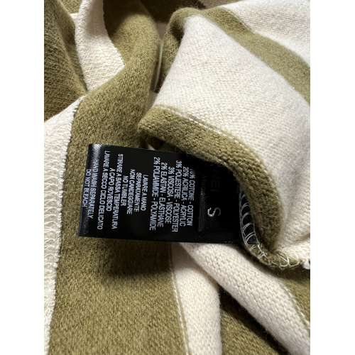 NEIRAMI women's flared sweater striped butter/citron T868GO MADE IN ITALY