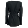 NEIRAMI women's asymmetric shawl cardigan black T013SB MADE IN ITALY