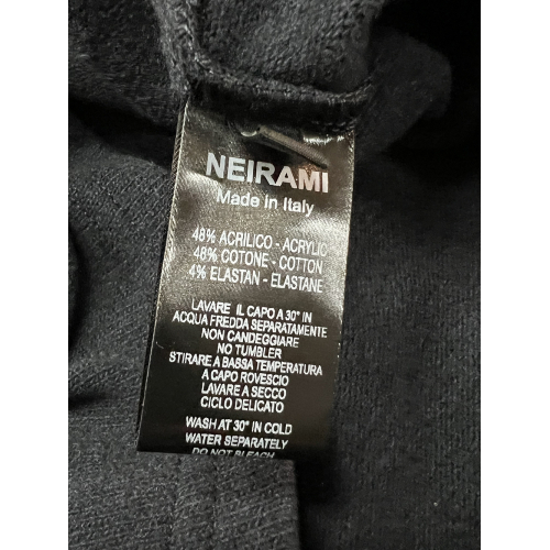 NEIRAMI women's asymmetric shawl cardigan black T013SB MADE IN ITALY