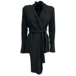 NEIRAMI women's asymmetric shawl cardigan black T013SB MADE IN ITALY