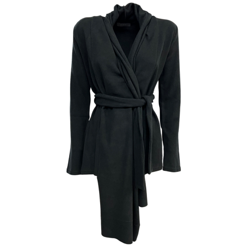 NEIRAMI women's asymmetric shawl cardigan black T013SB MADE IN ITALY