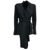 NEIRAMI women's asymmetric shawl cardigan black T013SB MADE IN ITALY