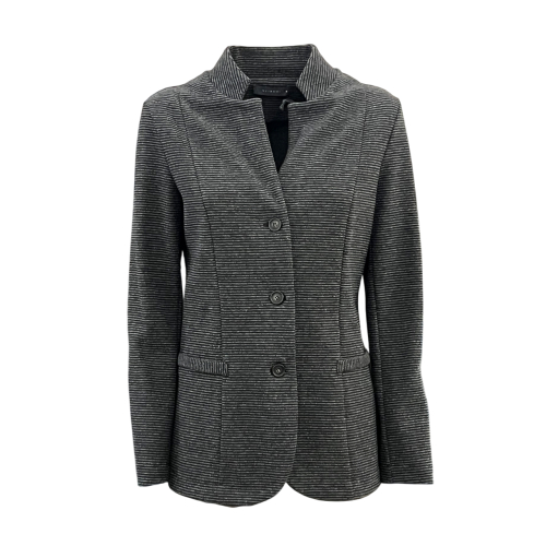 NEIRAMI giacca donna C006BH righe nero/grigio cotone MADE IN ITALY
